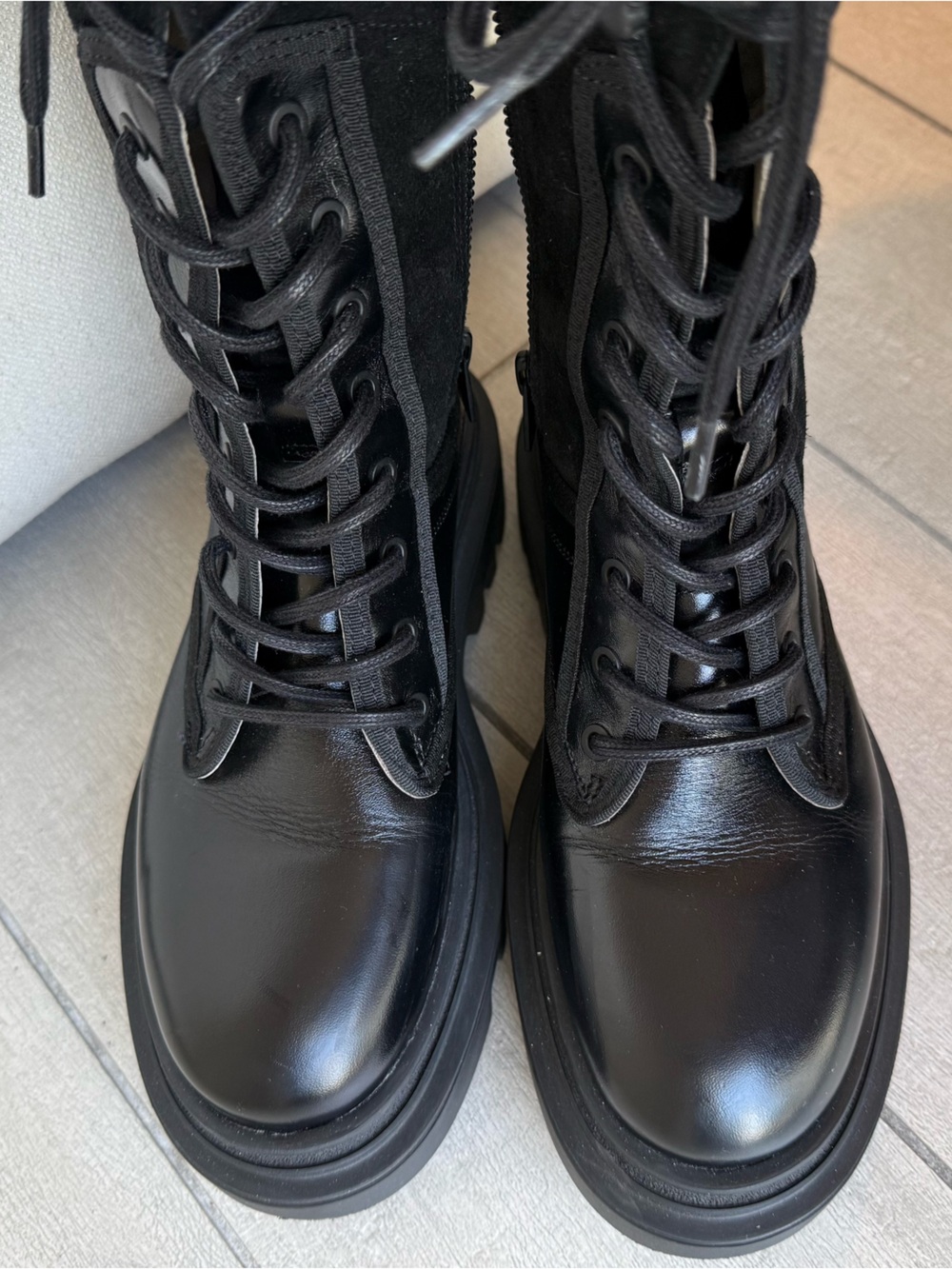 All Saints Alexia Lug Sole Combat Boot Women - Picture 10 of 14